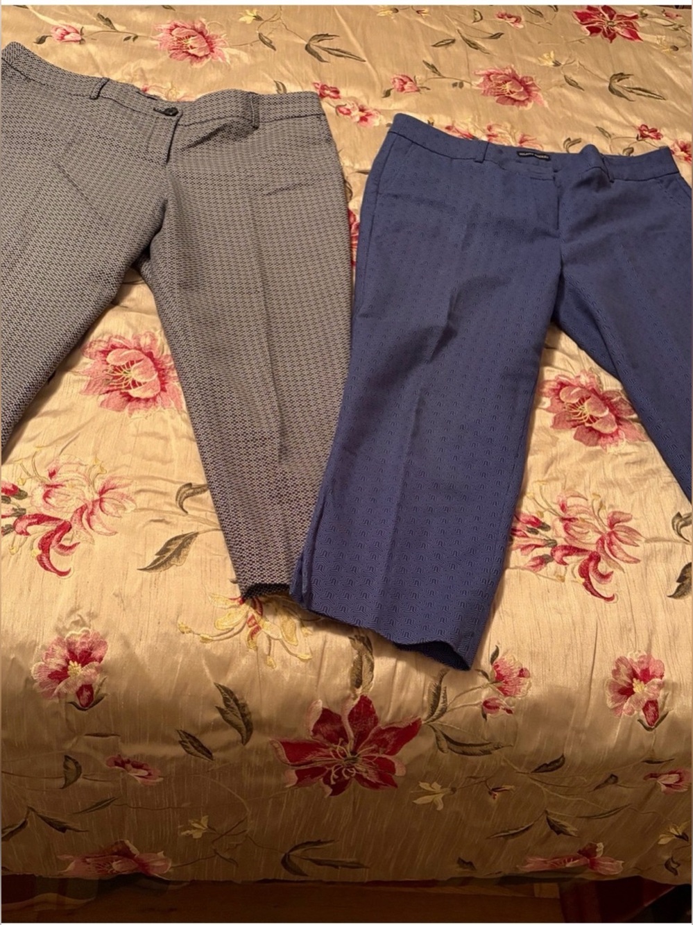 Hilary Radley Black Shorts with Black-and-White Geo Waistband. blue pair also